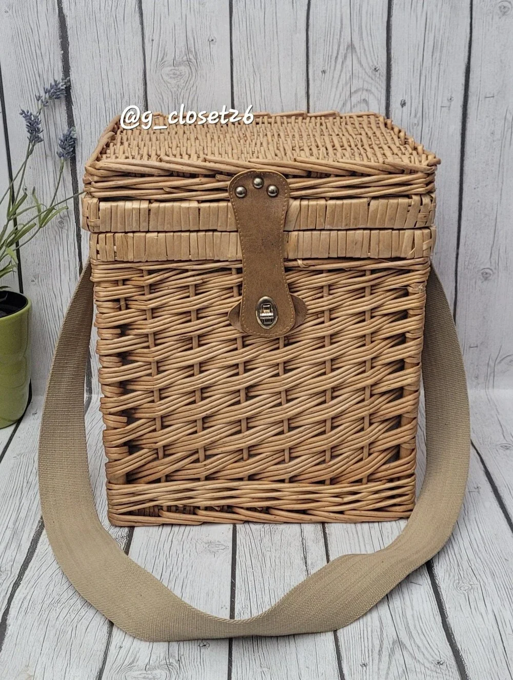 Woven Rattan Insulated Picnic Basket Only - Natural